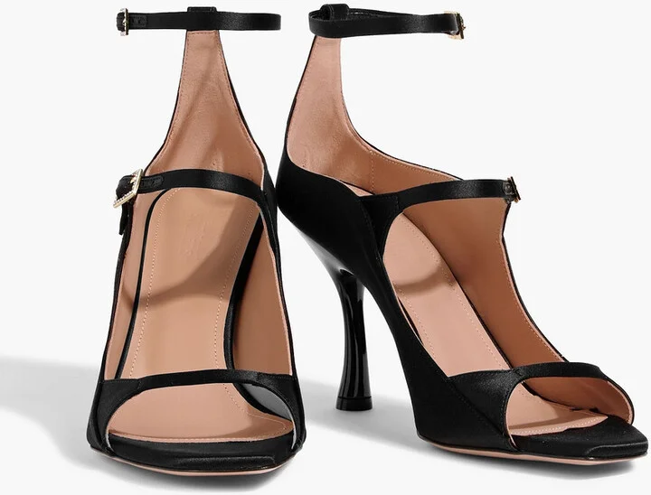Riley 90 crystal-embellished satin sandals - Image 2