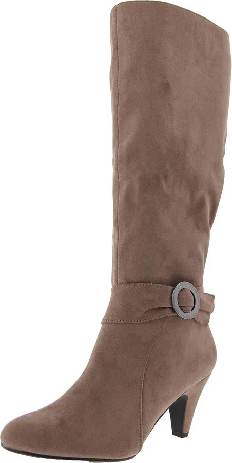 RIMA Womens Zipper Suede Knee-High Boots