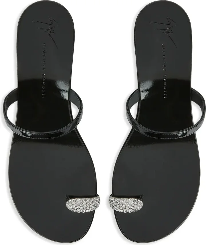Ring 40mm crystal-embellished mules - Image 4