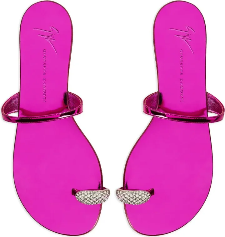 Ring crystal-embellished flip-flops - Image 4