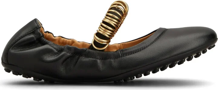 Ring-Detail Ballerina Shoes