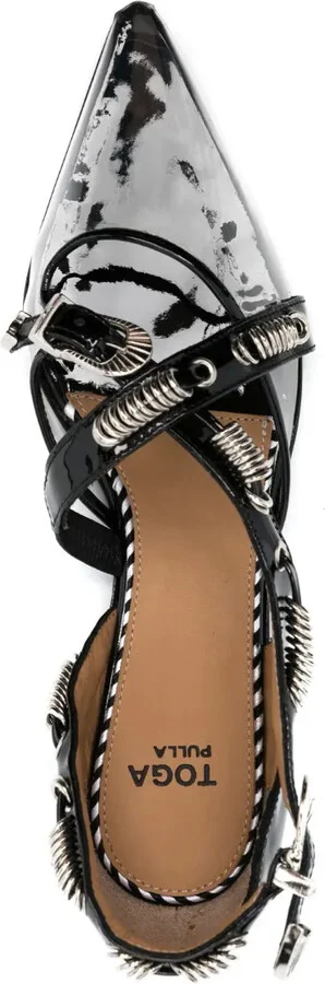 Ring-Detail Leather Ballerina Shoes - Image 4