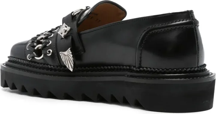 Ring-Detail Leather Loafers - Image 3