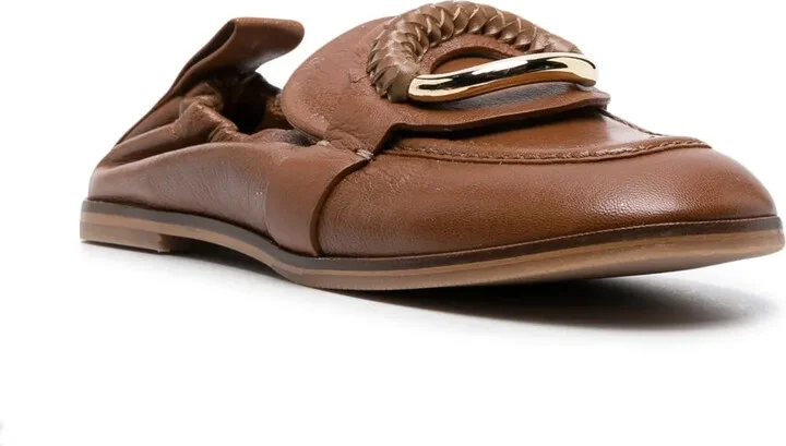 Ring-Detail Leather Loafers - Image 2