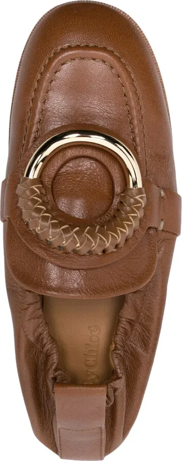 Ring-Detail Leather Loafers - Image 4