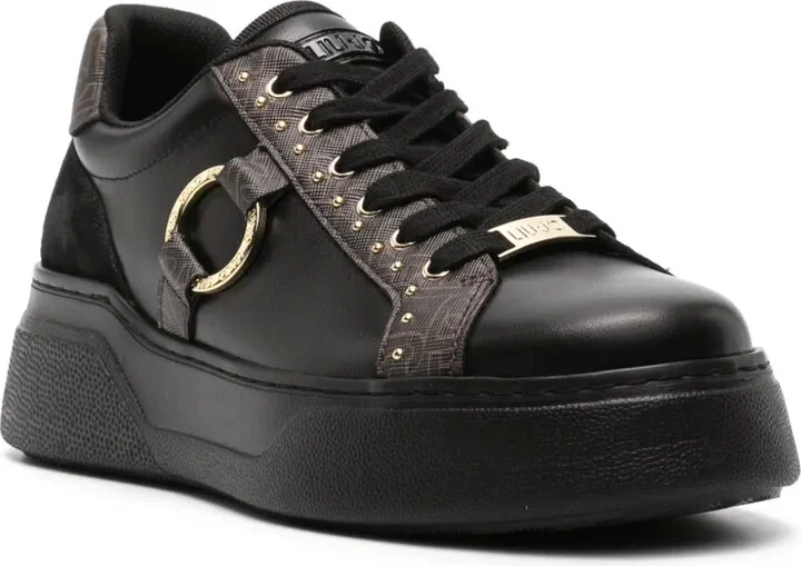 Ring-Detailed Monogram-Pattern Sneakers - Image 2