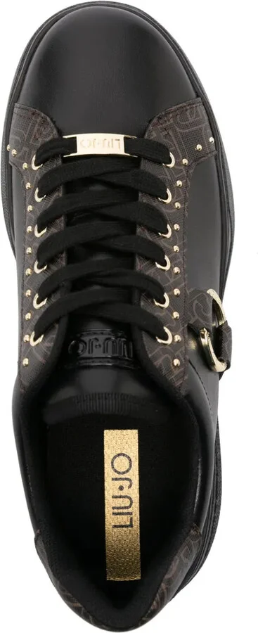 Ring-Detailed Monogram-Pattern Sneakers - Image 4