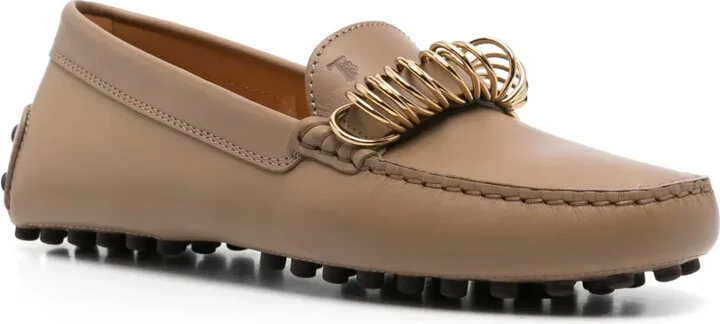 Ring-Hardware Leather Loafers - Image 2