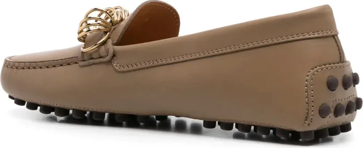 Ring-Hardware Leather Loafers - Image 3