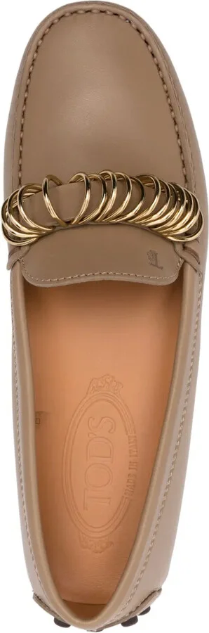 Ring-Hardware Leather Loafers - Image 4