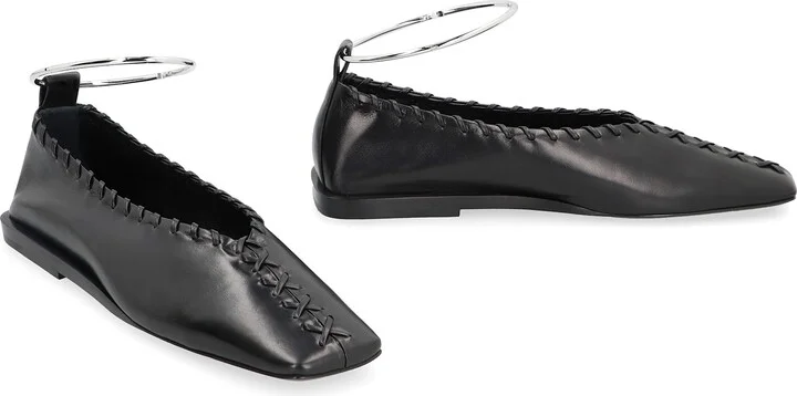 Ring Leather Ballet Flats - Image 3