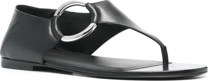 Ring leather flat sandals - Image 2