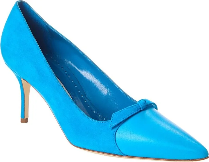 Rinialo Bow 70 Suede & Leather Pump
