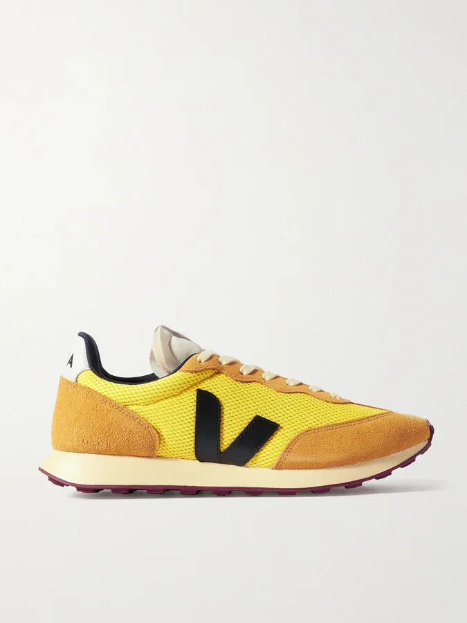 Rio Branco Leather-Trimmed Alveomesh and Suede Sneakers
