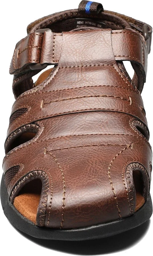 Rio Grande Leather Closed Toe Fisherman Sandal - Wide Width Available - Image 8