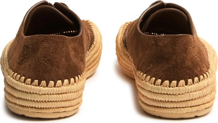 Rio lace up espadrilles in suede and raffia - Image 4