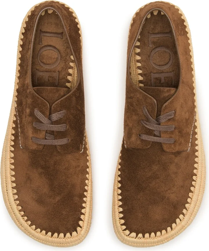 Rio lace up espadrilles in suede and raffia - Image 5