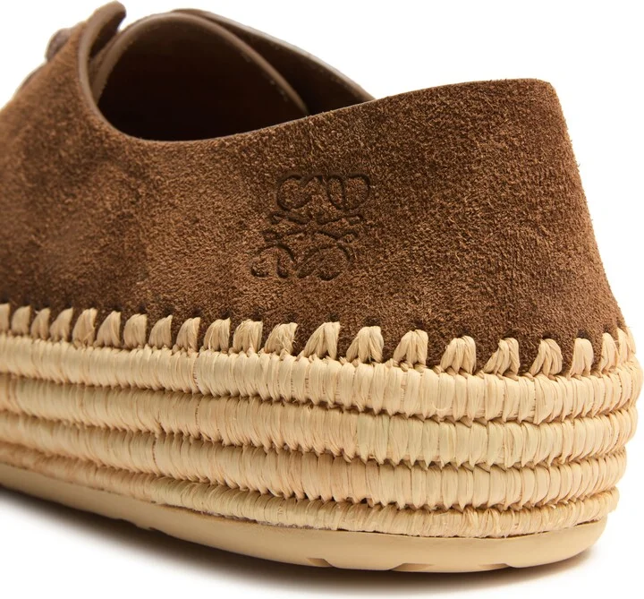 Rio lace up espadrilles in suede and raffia - Image 6