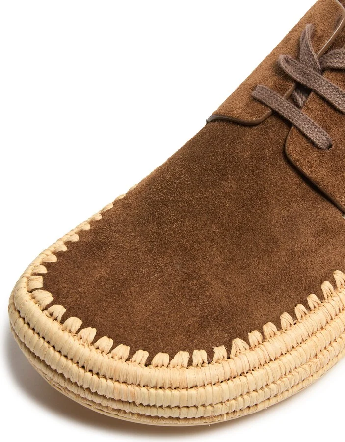 Rio lace up espadrilles in suede and raffia - Image 7