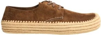 Rio lace up espadrilles in suede and raffia