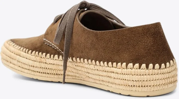 Rio Lace-Up Shoes in Suede and Raffia - Image 2