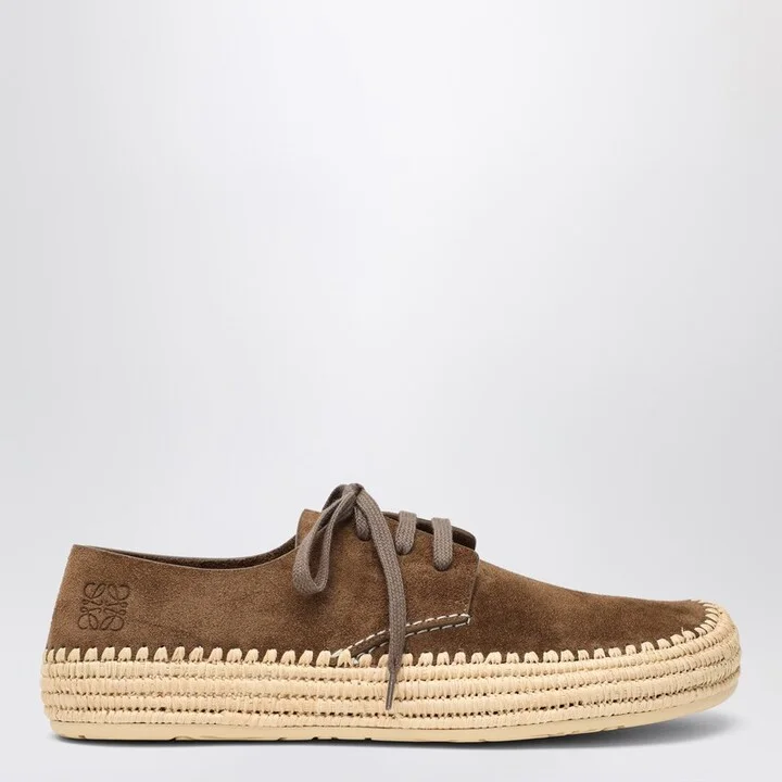 Rio lace-up shoes in taupe suede
