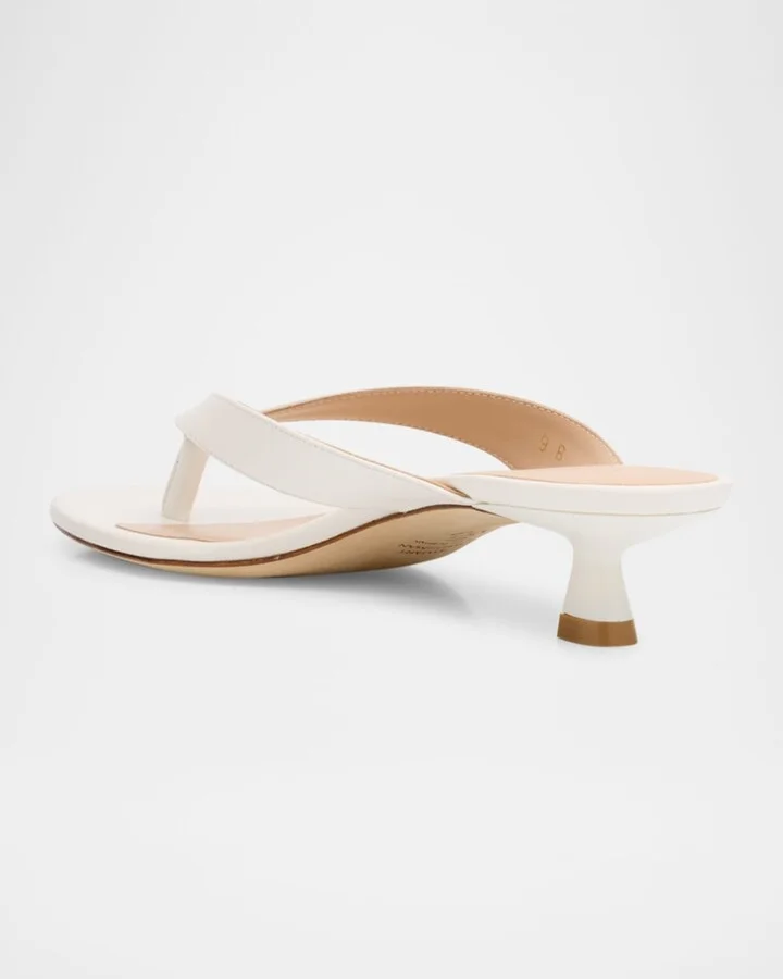 Rio Leather Kitten-Heel Thong Sandals - Image 8