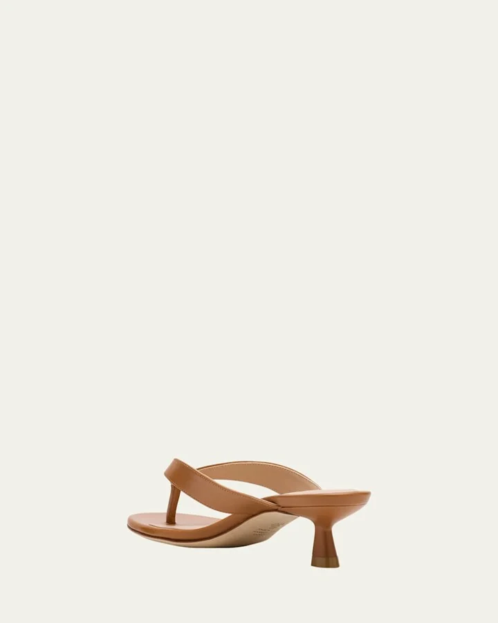 Rio Leather Kitten-Heel Thong Sandals - Image 6