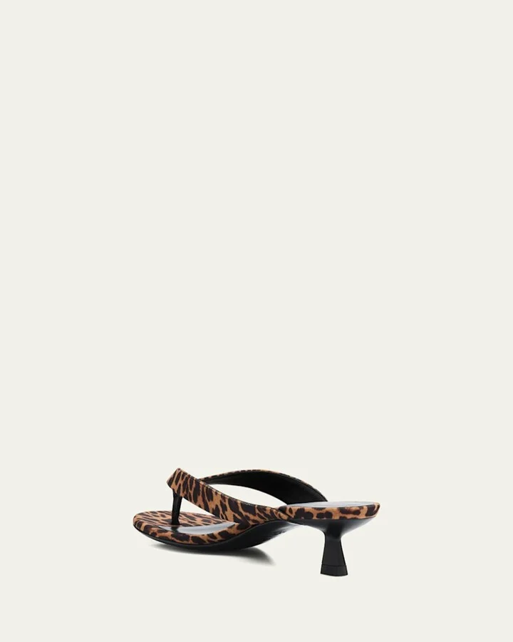 Rio Leopard-Print Nylon Kitten-Heel Thong Sandals - Image 10