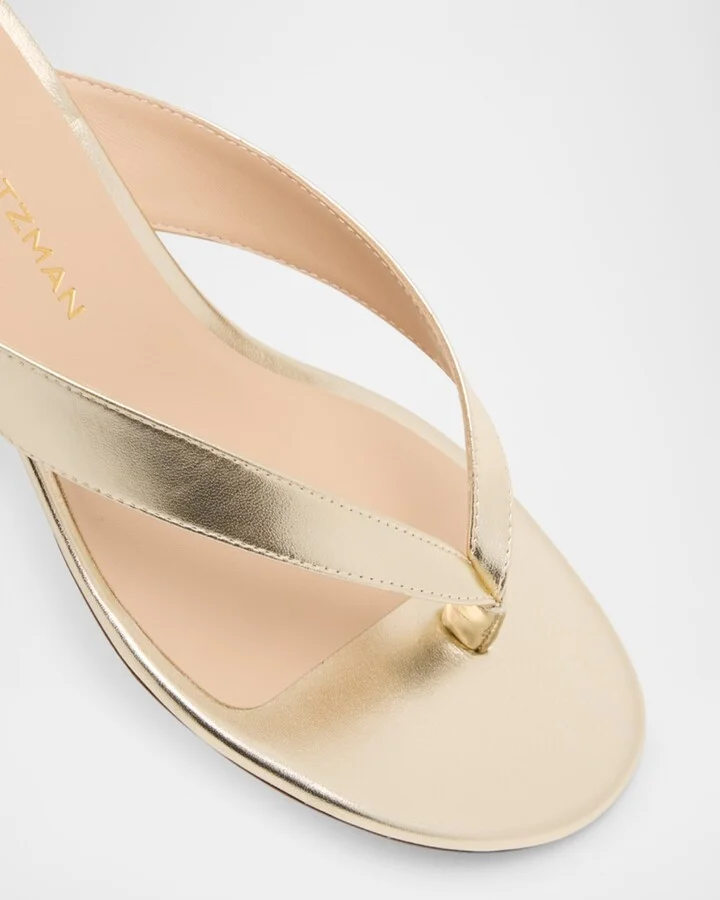 Rio Metallic Kitten-Heel Thong Sandals - Image 7