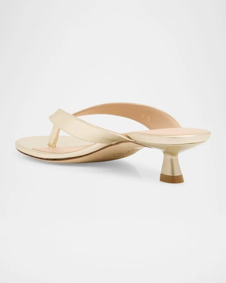 Rio Metallic Kitten-Heel Thong Sandals - Image 8