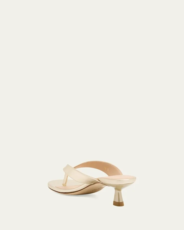 Rio Metallic Kitten-Heel Thong Sandals - Image 4