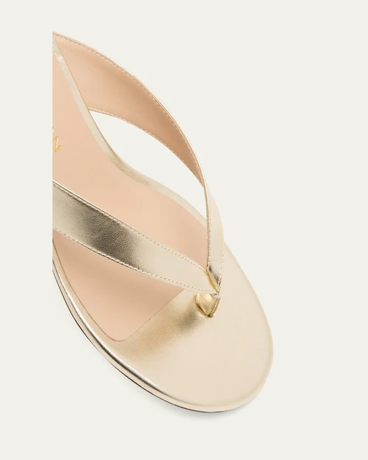 Rio Metallic Kitten-Heel Thong Sandals - Image 7