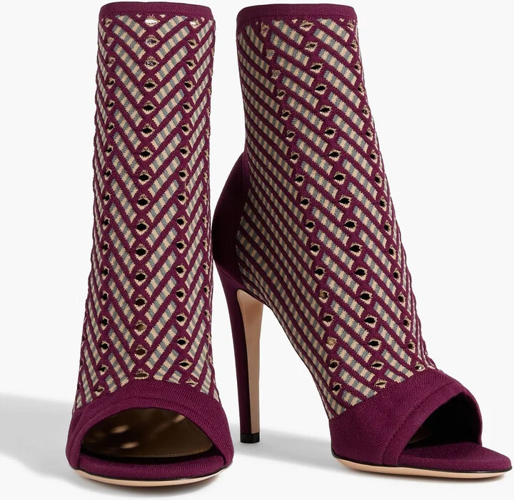 Rio perforated jacquard-knit ankle boots - Image 2
