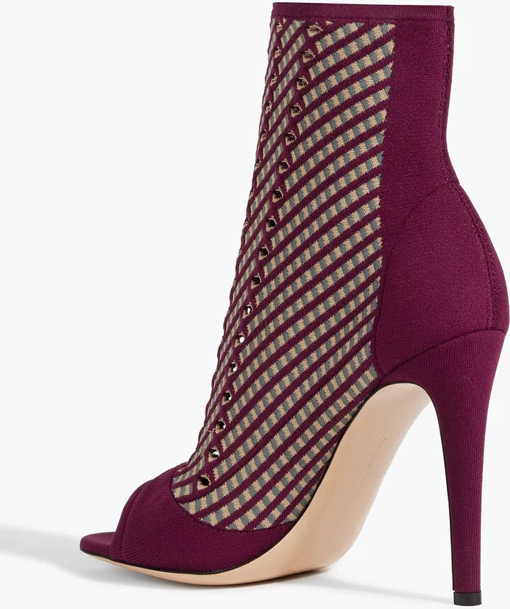 Rio perforated jacquard-knit ankle boots - Image 3
