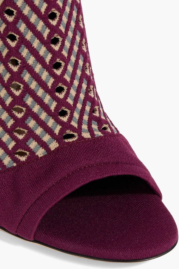 Rio perforated jacquard-knit ankle boots - Image 4