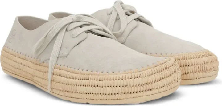 Rio petal-toe raffia-trimmed lace-up shoes - Image 2
