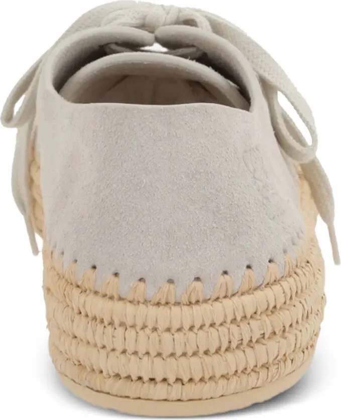 Rio petal-toe raffia-trimmed lace-up shoes - Image 3