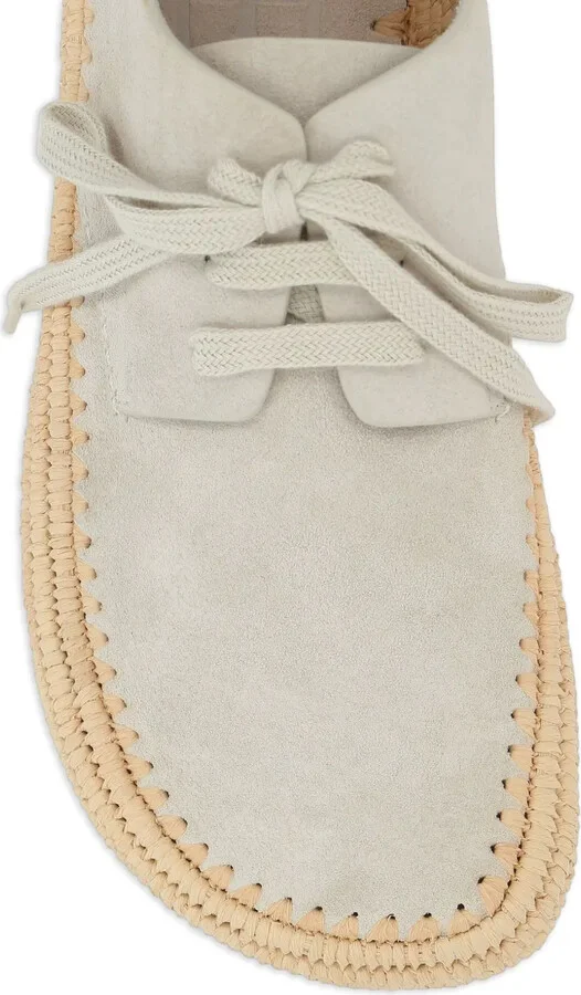 Rio petal-toe raffia-trimmed lace-up shoes - Image 4