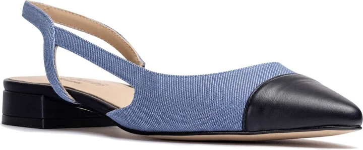 Rio Slingback Pointy Cap Toe Flat