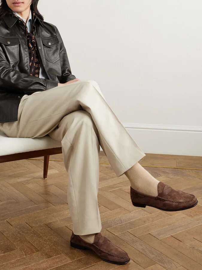 Ripley Leather-Trimmed Suede Loafers - Image 2