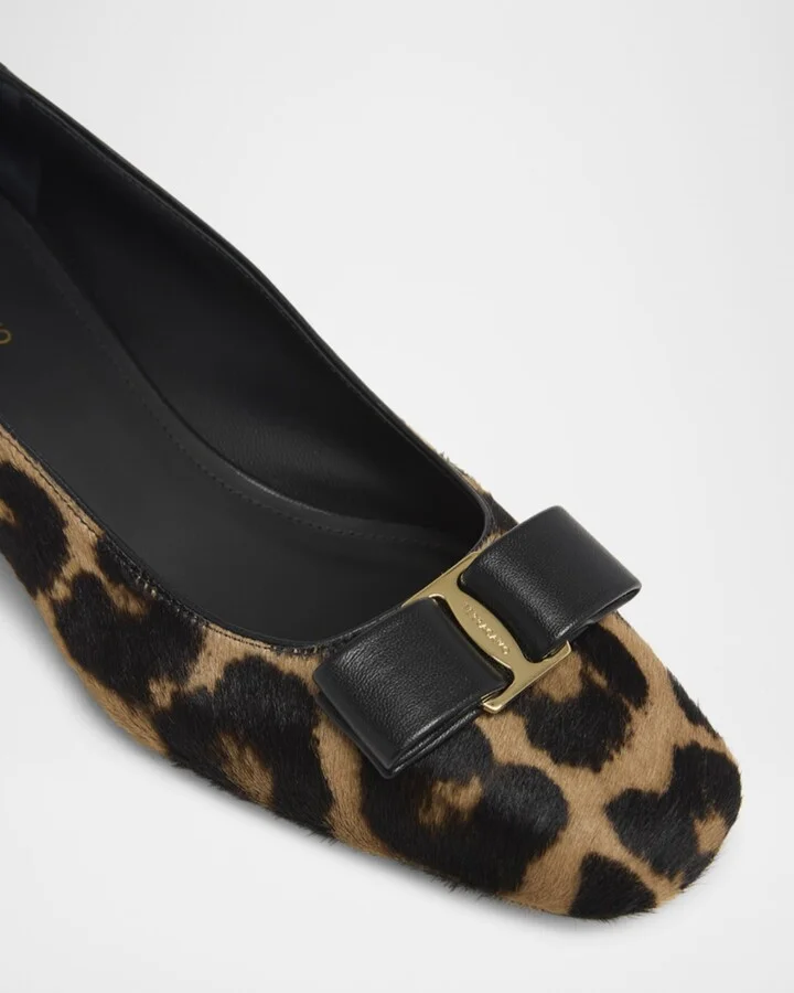 Rirri Leopard Bow Ballerina Pumps - Image 2