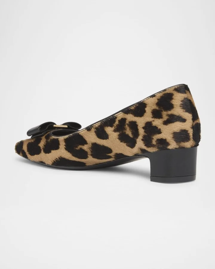 Rirri Leopard Bow Ballerina Pumps - Image 3