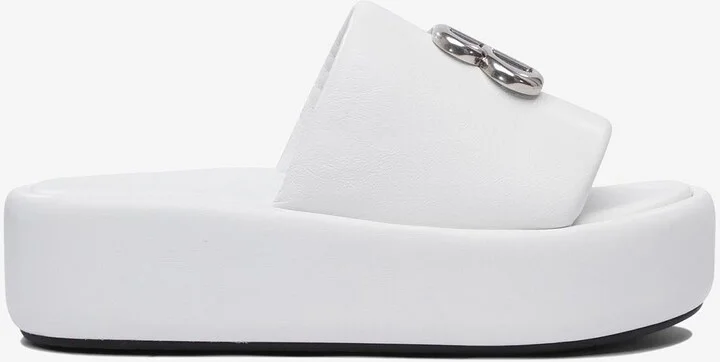 Rise Flatform Leather Slides