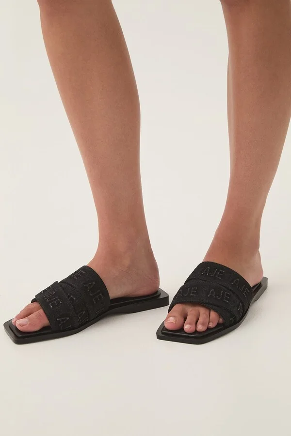 Rita Denim Logo Slide In Colour Black Wash Size 35 - Image 3