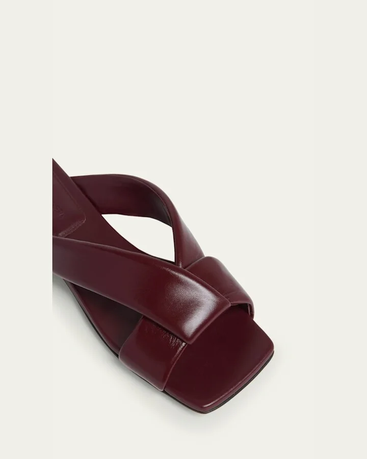 Riva Criss Cross Leather Flat Sandals - Image 5