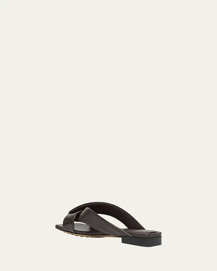 Riva Criss Cross Leather Flat Sandals - Image 7