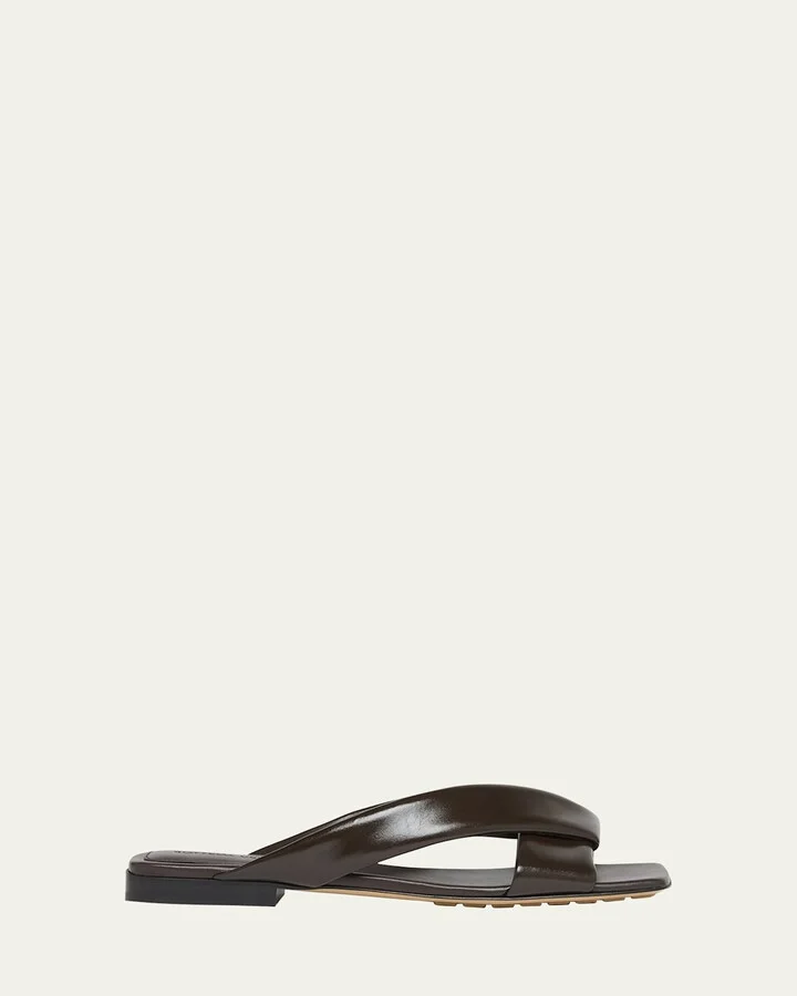 Riva Criss Cross Leather Flat Sandals