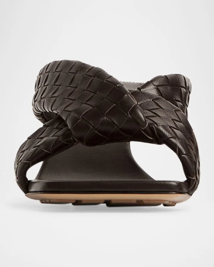 Riva Micro Woven Nappa Leather Kitten-Heel Sandals - Image 5