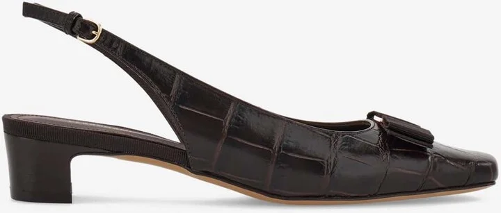 Rivada 30 Croc-Embossed Slingback Pumps